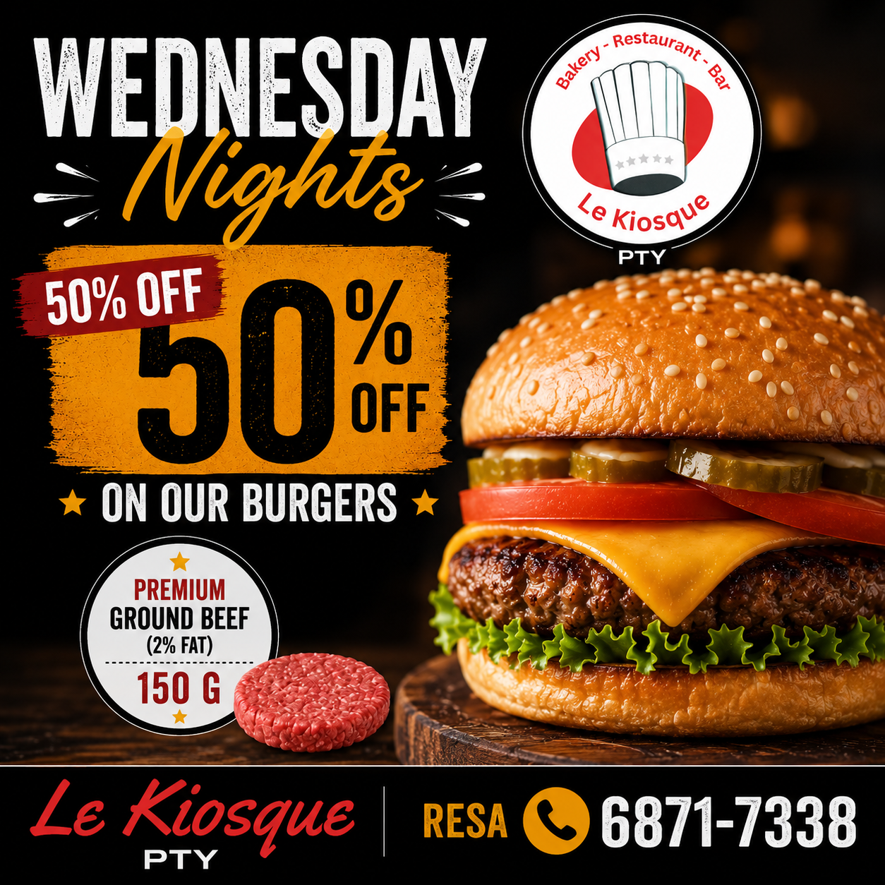 50% Off Burgers