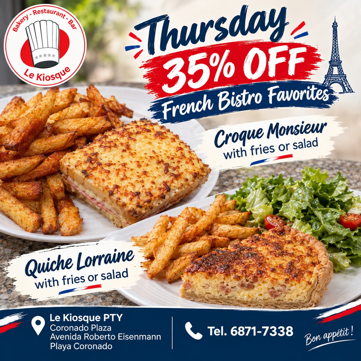 Thursday 35% Off - French Bistro Favorites